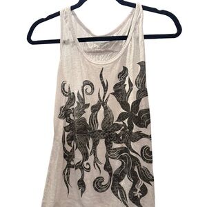 Maurices White and Black Floral Tank Top